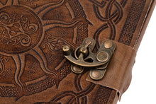 Load image into Gallery viewer, Sorcha -  A4 Handmade Leather Journal - Beautiful Celtic Design  - Soft Leather Bound Sketchbook - Dreamkeeper Journals